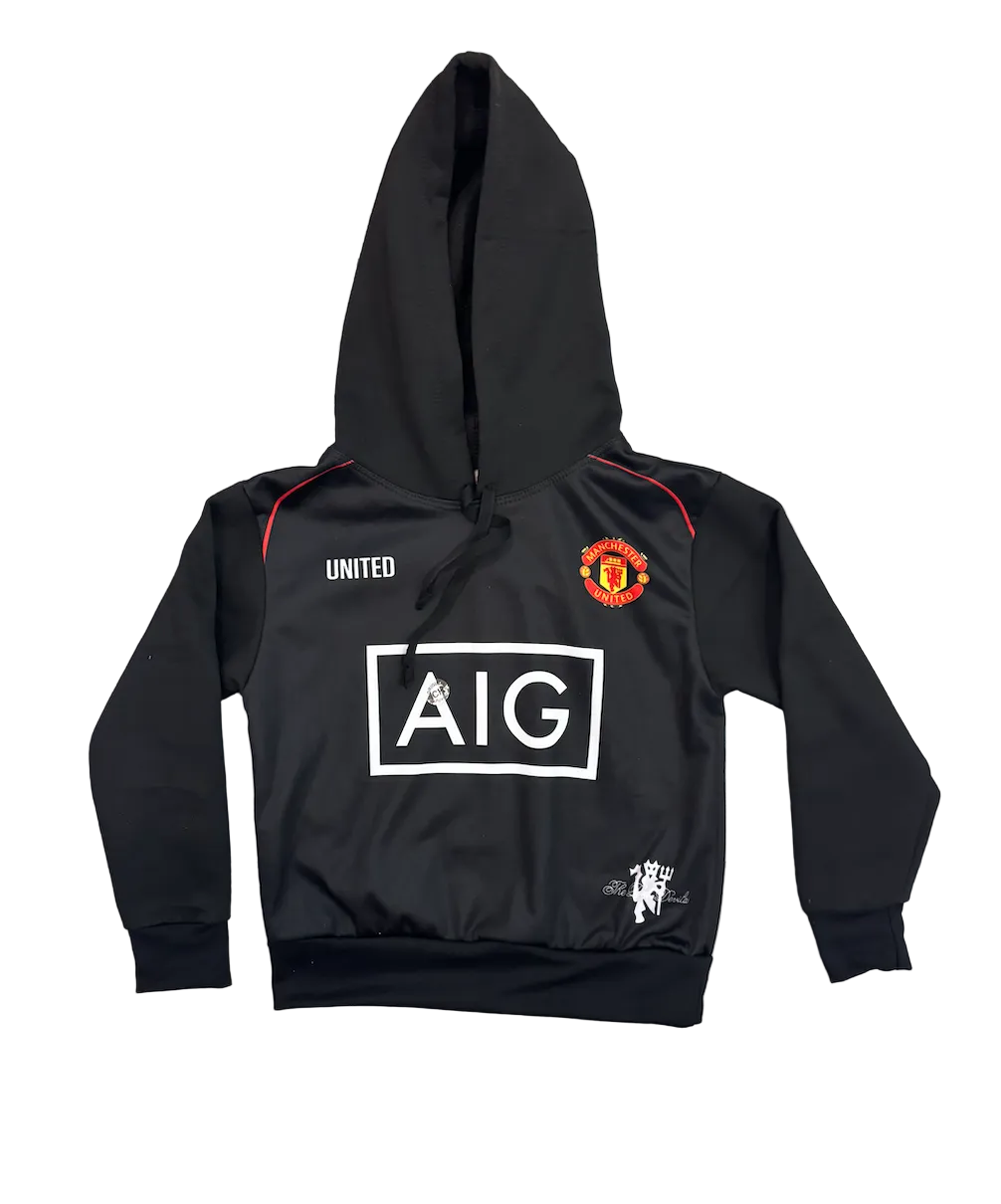 Cristiano Ronaldo Manchester United Black Kids Hoodie
