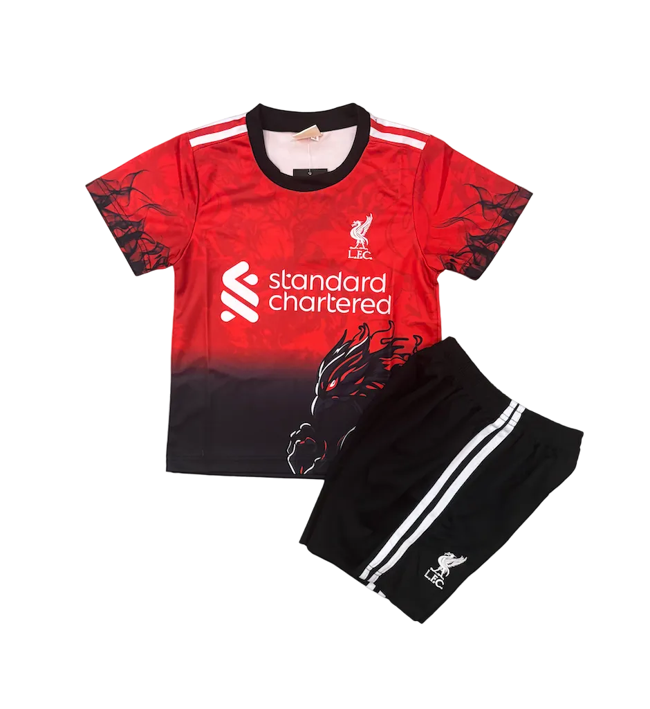 Mohamed Salah Liverpool Black and Red Dragon Kids Kit