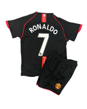Retro Cristiano Ronaldo Manchester United Black Kids Kit