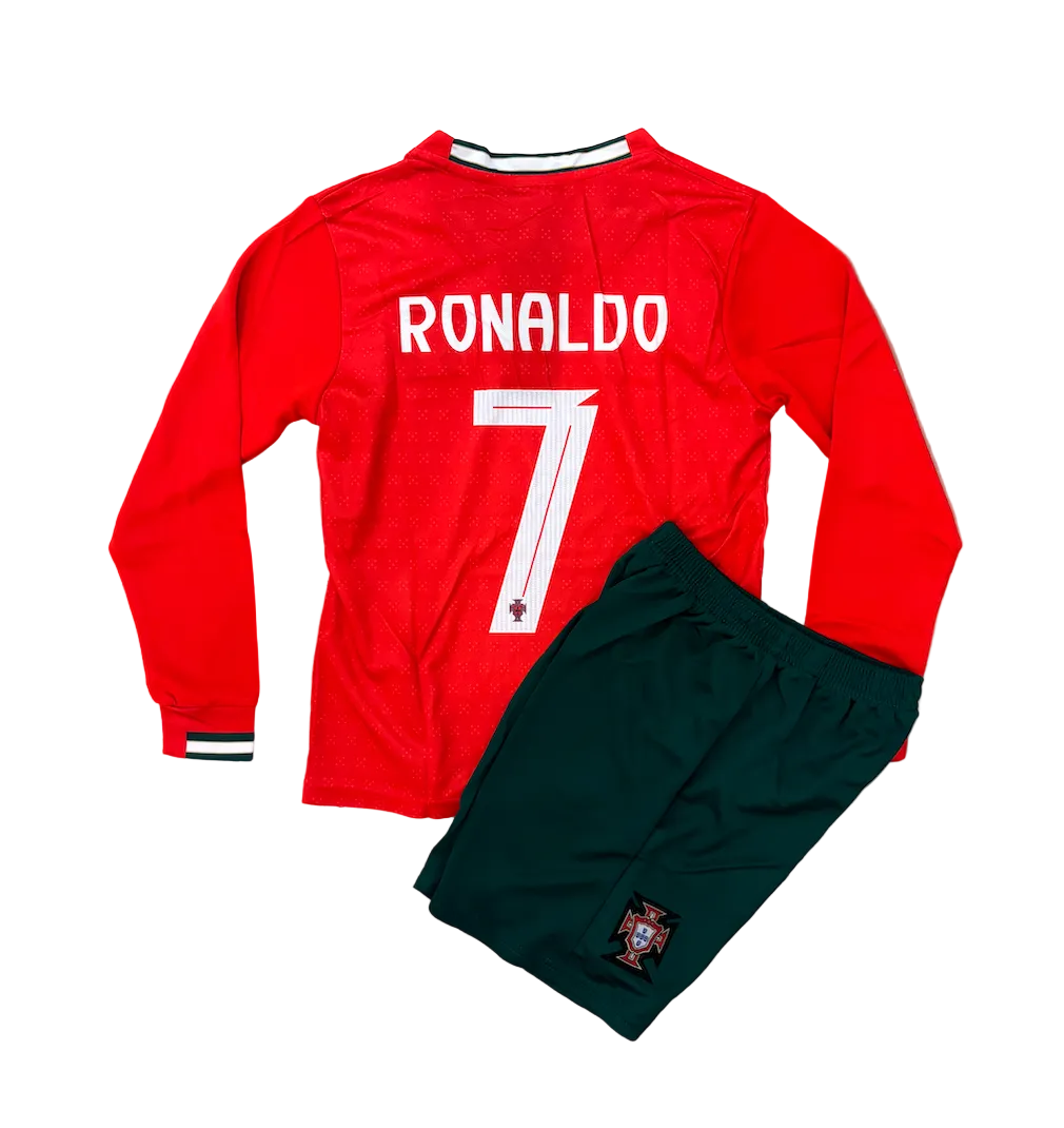Cristiano Ronaldo Portugal Home Long Sleeve Kids Kit