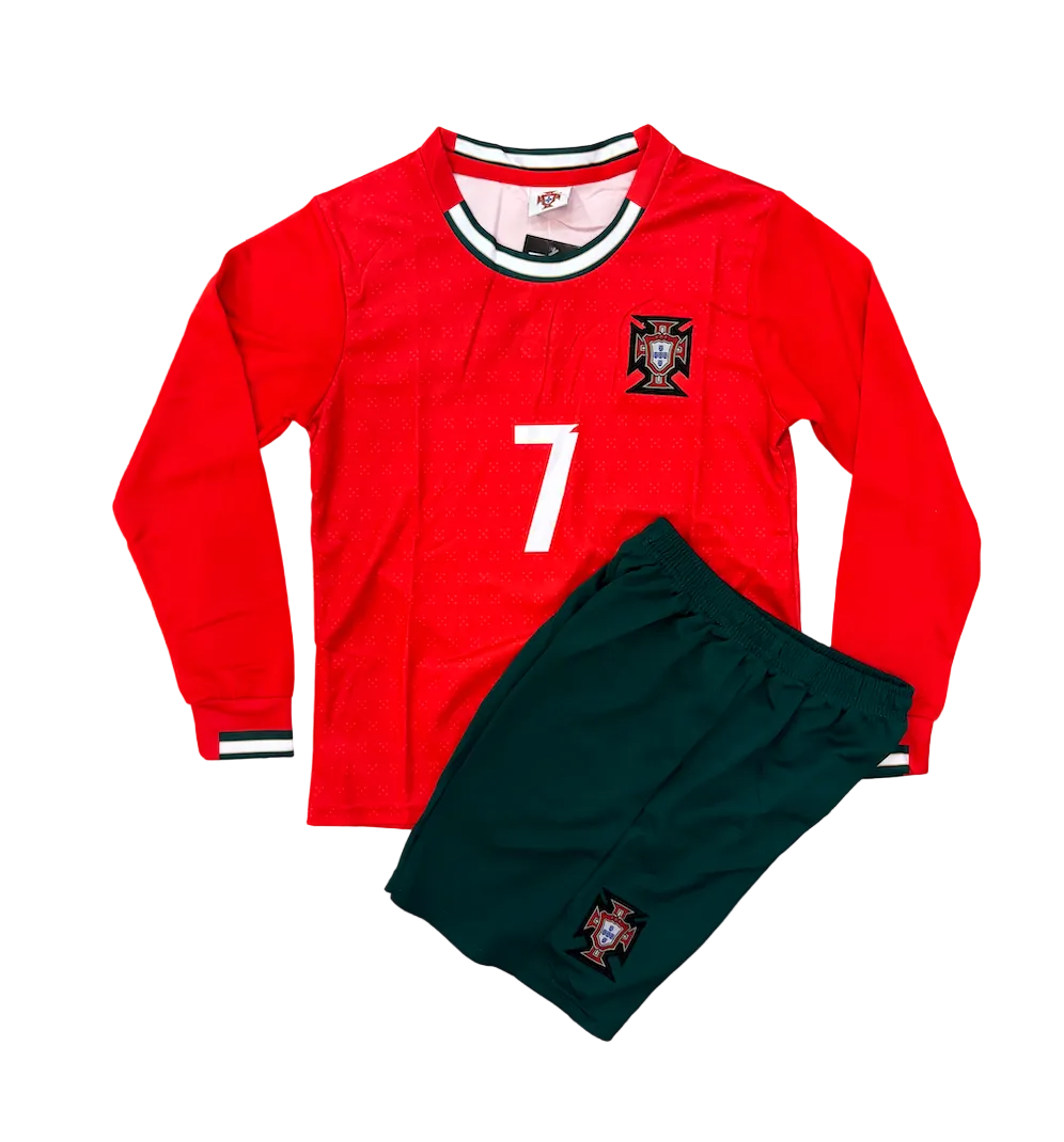 Cristiano Ronaldo Portugal Home Long Sleeve Kids Kit