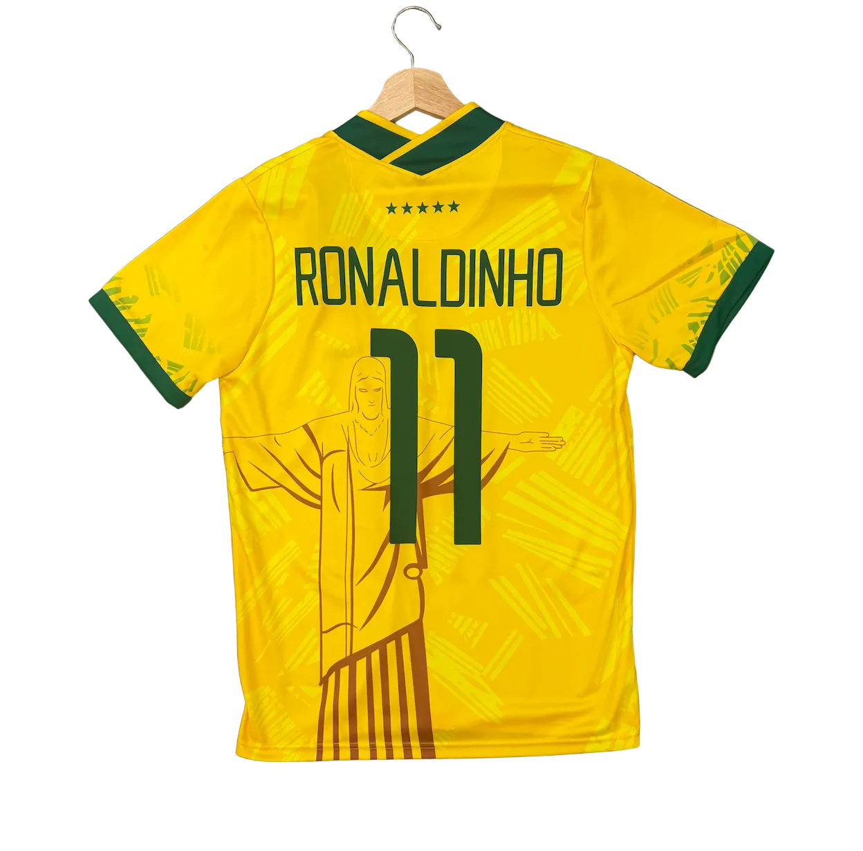 Ronaldinho Brazil Yellow Cristo Adult Jersey