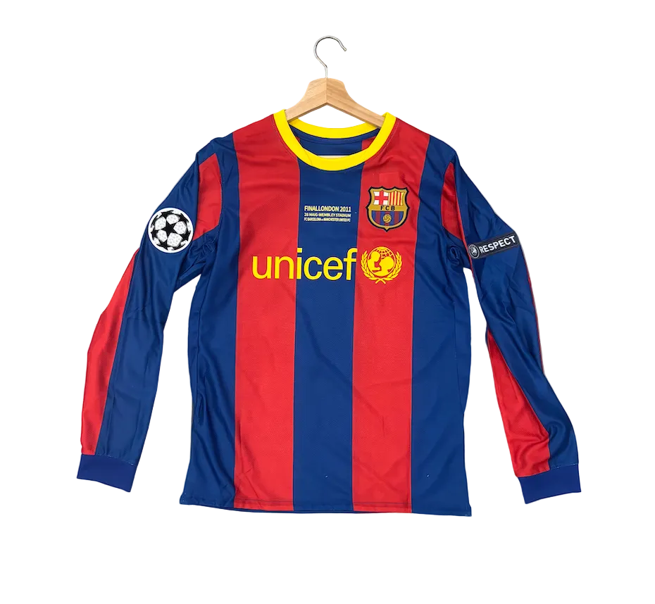 Lionel Messi Retro Barcelona Home Long Sleeve Adult Jersey