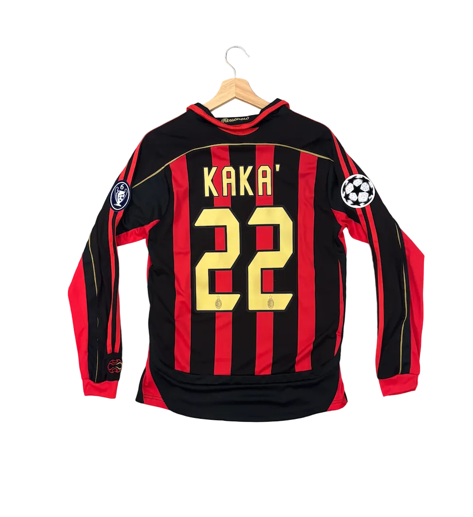 Retro Kaka AC Milan Home Long Sleeve Adult Jersey
