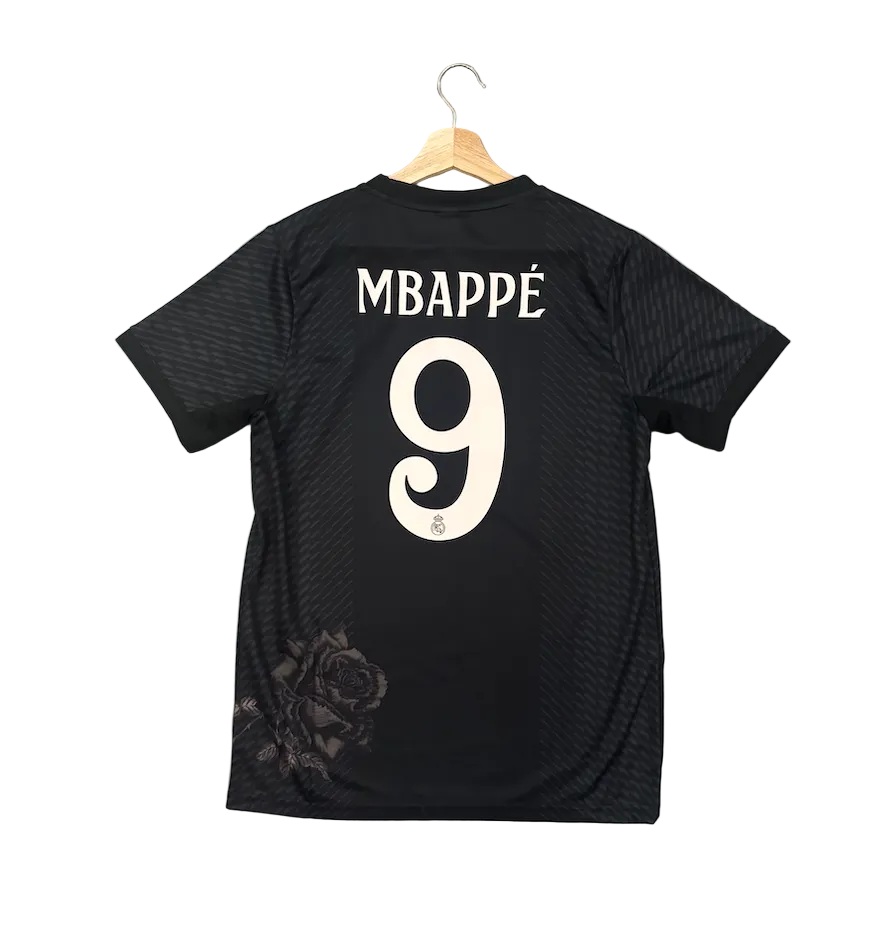 Kylian Mbappe Real Madrid Black Flowered Adult Jersey