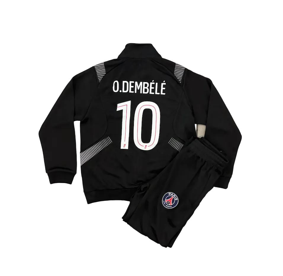 Ousmane Dembele PSG Black Adult Zip Up Tracksuit Warm Up