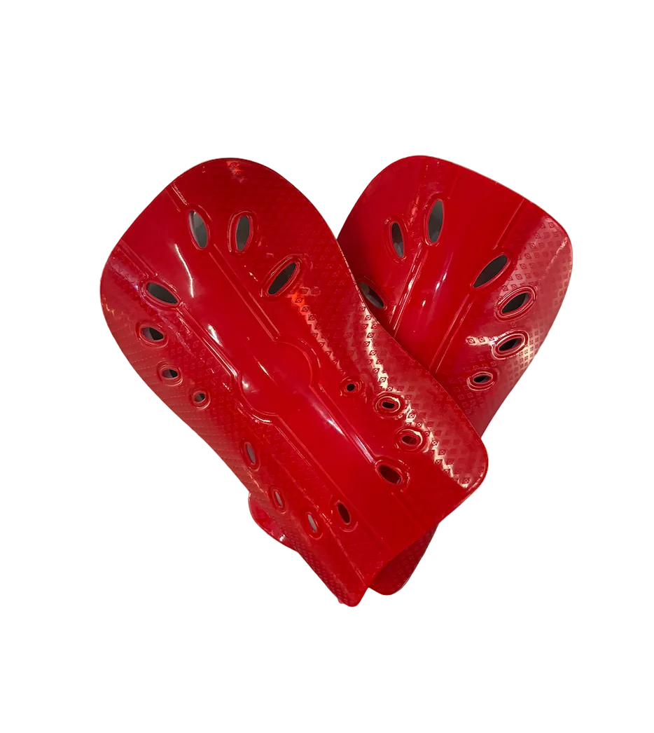 Red One Size Adult Shinguards