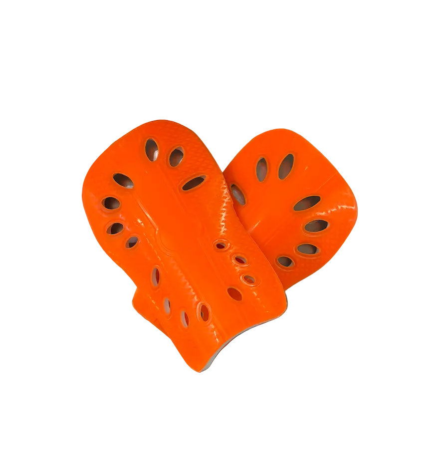 Orange One Size Kids Shinguards
