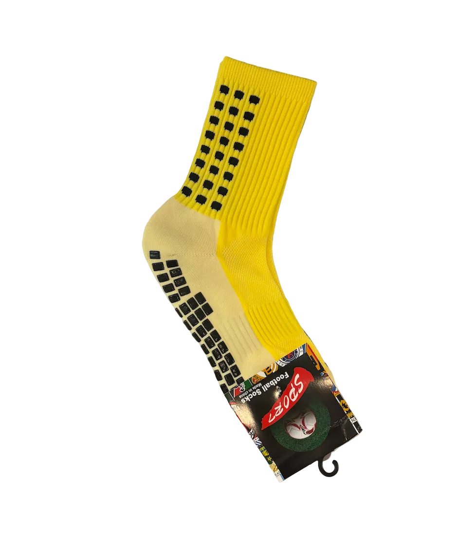 Yellow One Size Adult Grip Socks