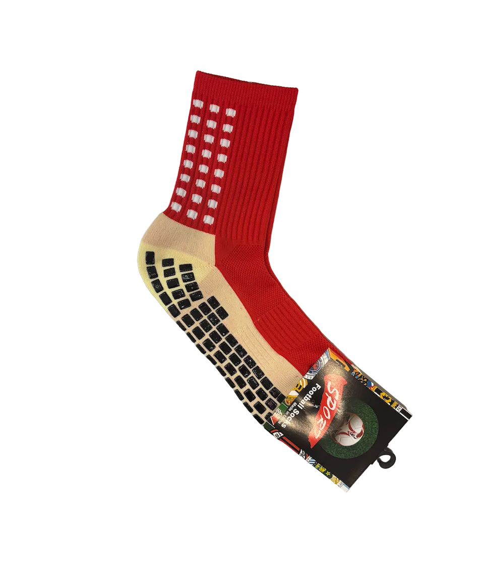Red One Size Adult Grip Socks
