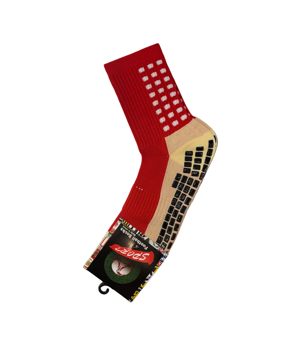 Red One Size Adult Grip Socks