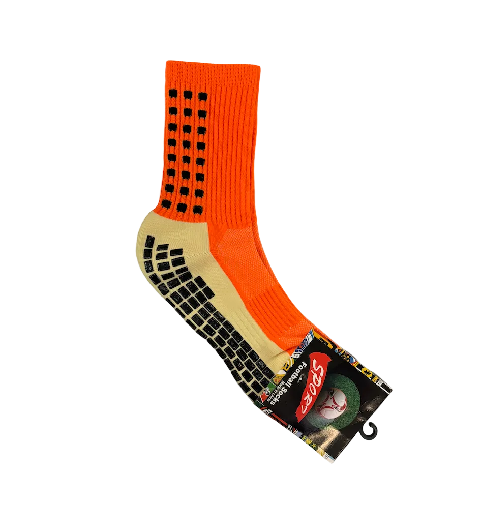 Orange One Size Adult Grip Socks