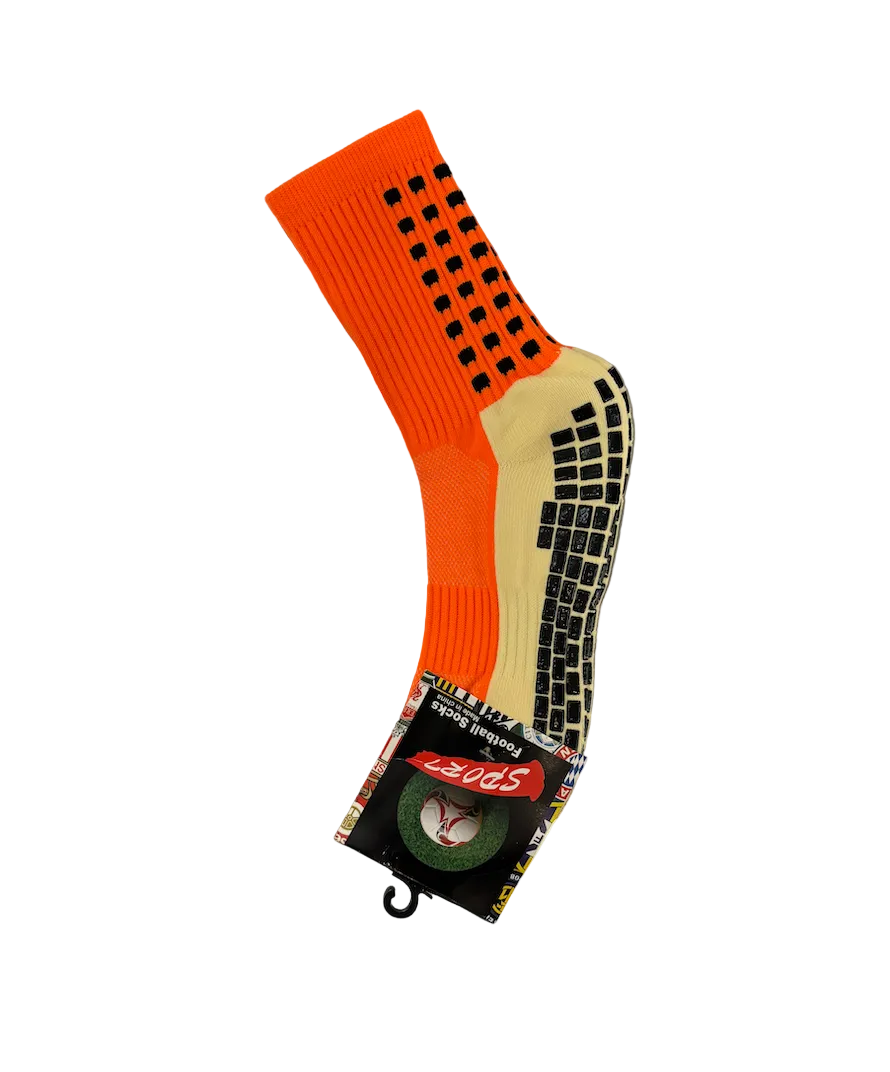 Orange One Size Adult Grip Socks