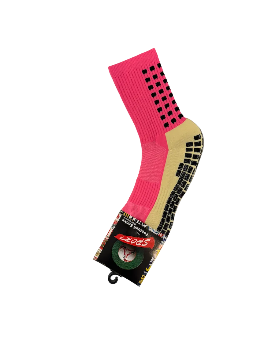 Pink One Size Adult Grip Socks