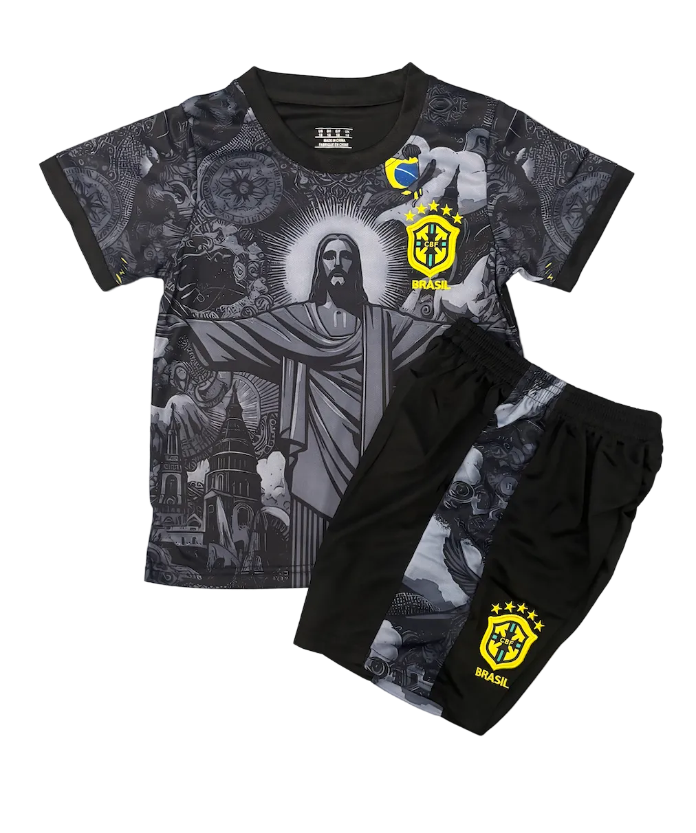 Vini Jr. Brazil Black Cristo Kids Kit