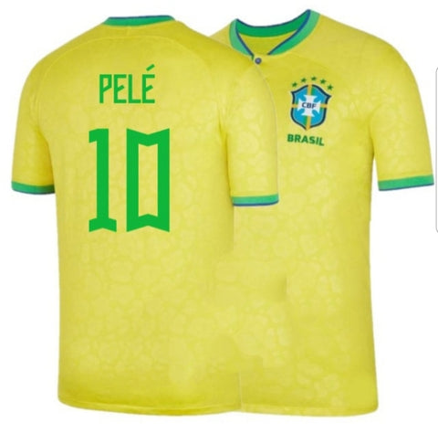 New Brazil Yellow Pele Premium Soccer Jersey 2023