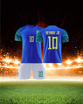 Brazil Neymar Blue Premium Soccer Jersey 2023