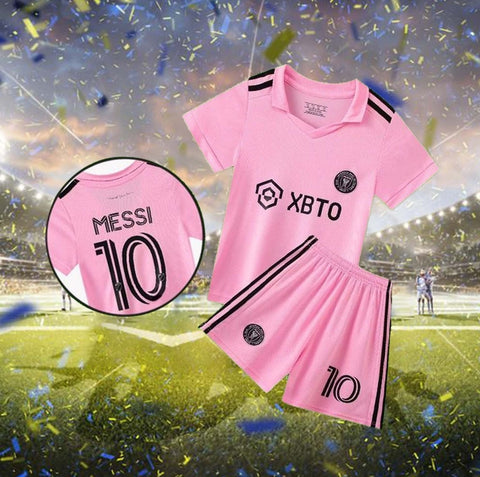 Kids Miamiiii Messsssssi Pink Premium Soccer Uniform 2023