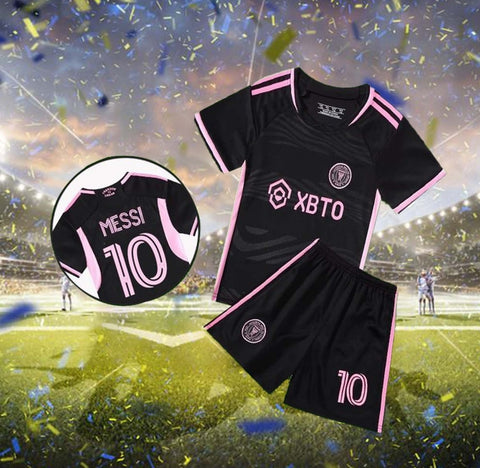Kids Miamiiii Messsssssi Black Premium Soccer Uniform 2023