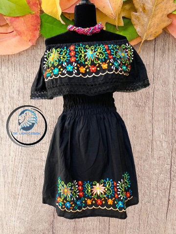 Vestido Dress Artesanal Premium Handmade Mexican Blouse Hand Embroidered Blouse