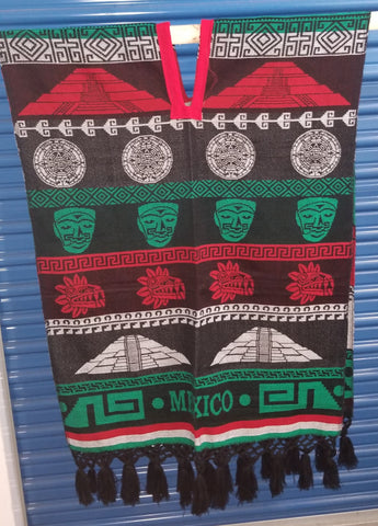 Aztec Pyramids Unisex One Size, Zarape Serape Poncho