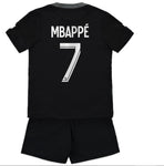 #7 Kids Black Third Jersey Uniform 2022