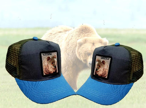 Premium Grizzly Bear Trucker Hat Cap Gorra De Oso