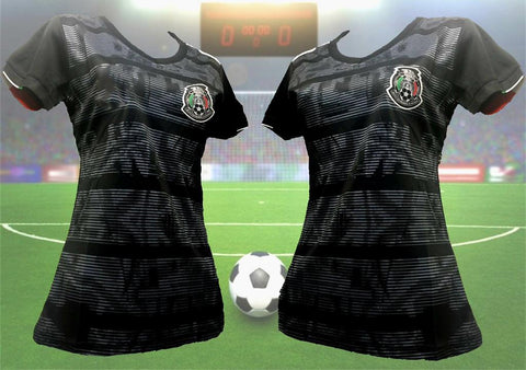 Woman Mexico Black Negra Copa Oro 2019 Jersey