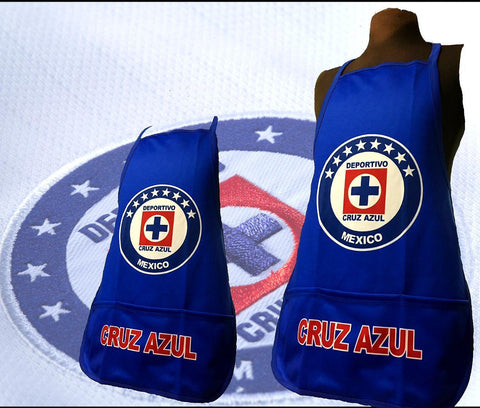 Cruz Azul Blue Azul Mandil Kitchen Apron Limited Edition