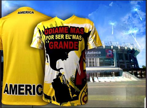 Free Soccer Ball Club America Aguilas "Odiame Mas" Men's New Yellow Jersey Regular Fit