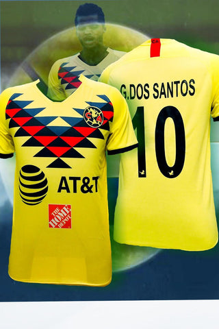 Club America Yellow Amarilla Home Jersey Regular Fit Name 2019