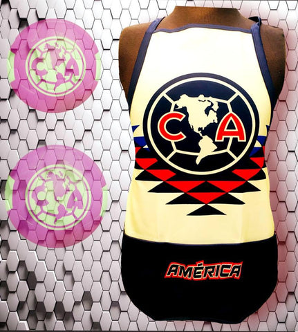 Club America Aguilas Yellow Amarillo Mandil Kitchen Apron Limited Edition