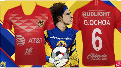 New Club America Red Roja Jersey Ochoa Men Regular Fit 2019-2020