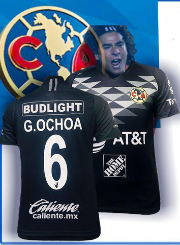 New Club America Black Negra Jersey Ochoa Men Regular Fit 2019-2020