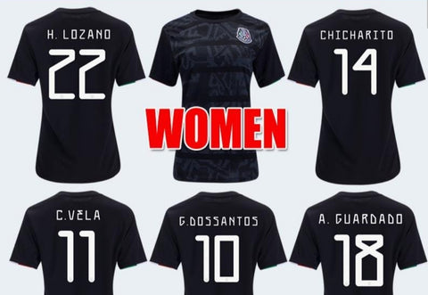 Woman Mexico Black Negra Copa Oro 2019 Jersey Name